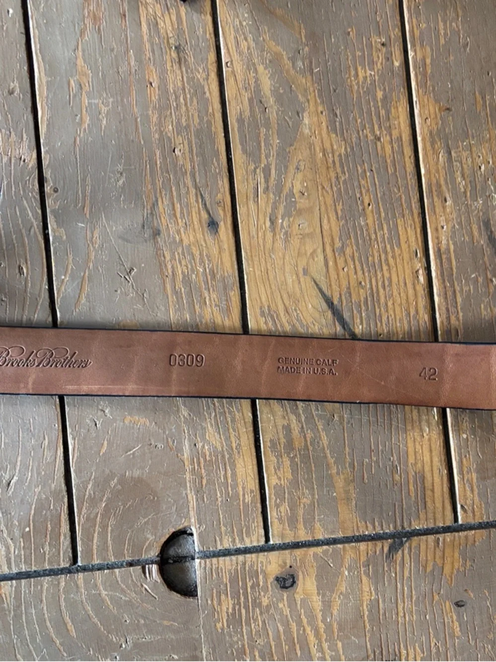 Brooks Brothers Classic Black Croc-Embossed Leather Men's Belt
